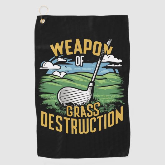 Golf Weapon of Grass Destruction Art Golfhanddoek (Voorkant)