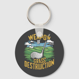Golf Weapon of Grass Destruction Art Sleutelhanger