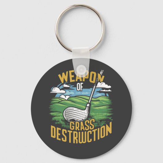 Golf Weapon of Grass Destruction Art Sleutelhanger (Voorkant)