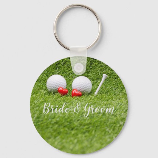 Golf Weddenschap met golfbal t-shirt met liefde vo Sleutelhanger (Voorkant)