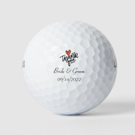 Golf Wedding Bedankt voor je liefde rood hart Golfballen