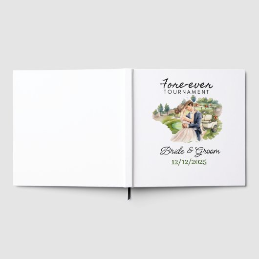 GOLF Wedding  Bride and Groom Golfer Golf Balls Gastenboek (Volledig)
