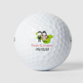 Golf Wedding Bride en Groom op golfbaan Golfballen (Voorkant)