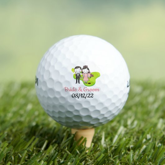 Golf Wedding Bride en Groom op golfbaan Golfballen (Insitu Shirt)