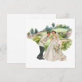 Golf wedding Bride & Groom on Golf Course card (Voorkant / Achterkant)