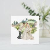 Golf wedding Bride & Groom on Golf Course card (Staand voorkant)