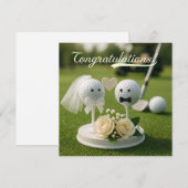 Golf Wedding Congratulations with bride and groom  (Voorkant / Achterkant)