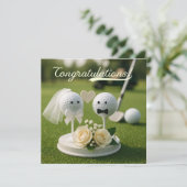 Golf Wedding Congratulations with bride and groom  (Staand voorkant)