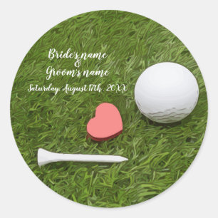 Golf Wedding golfbal en t-shirt met liefde voor gr Ronde Sticker