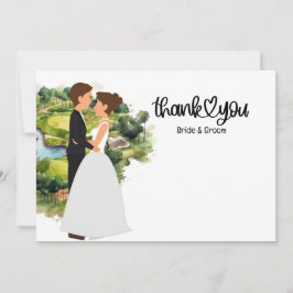 Golf Wedding Hartelijk dank voor de Golfer-waterve Bedankkaart