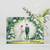 Golf Wedding Hartelijk dank voor de Golfer-waterve Bedankkaart (Staand voorkant)