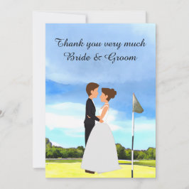 Golf Wedding Hartelijk dank voor de Golfer-waterve Bedankkaart