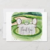Golf Wedding Hartelijk dank voor de Golfer-waterve Bedankkaart (Voorkant)