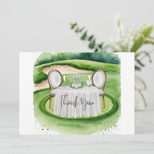 Golf Wedding Hartelijk dank voor de Golfer-waterve Bedankkaart (Staand voorkant)