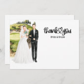 Golf Wedding Hartelijk dank voor de Golfer-waterve Bedankkaart (Voorkant / Achterkant)