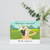 Golf Wedding Hartelijk dank voor de golfer-waterve Briefkaart (Staand voorkant)