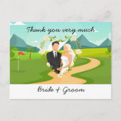 Golf Wedding Hartelijk dank voor de golfer-waterve Briefkaart (Voorkant)