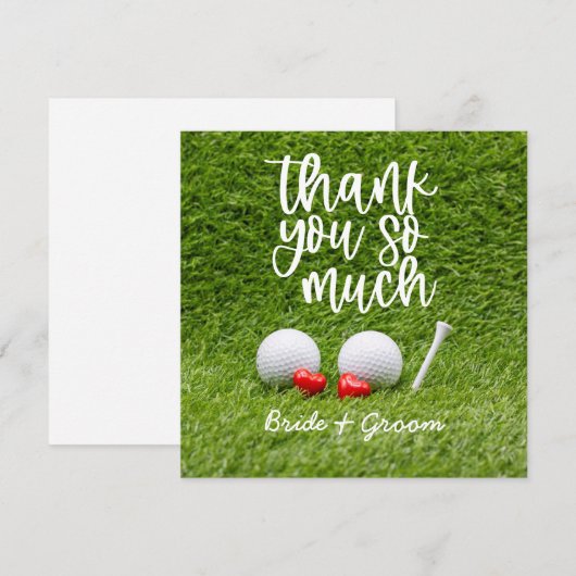 Golf Wedding Hartelijk dank voor uw kaart met lief (Voorkant / Achterkant)