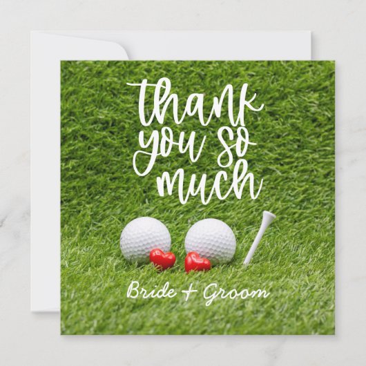 Golf Wedding Hartelijk dank voor uw kaart met lief (Voorkant)