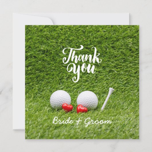 Golf Wedding Hartelijk dank voor uw kaart met lief (Voorkant)