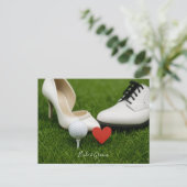 Golf Wedding Invitation card golf bsll met liefde Briefkaart (Staand voorkant)