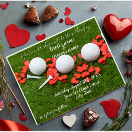 Golf Wedding Invitation card golf bsll met liefde Briefkaart