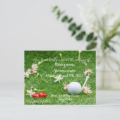 Golf Wedding Invitation card golf op groen Briefkaart (Staand voorkant)