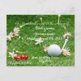Golf Wedding Invitation card golf op groen Briefkaart