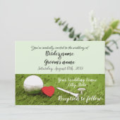 Golf Wedding Invitation card met golfbal Kaart (Staand voorkant)