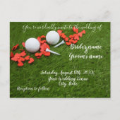 Golf Wedding Invitation card met liefdesharten Briefkaart (Voorkant)