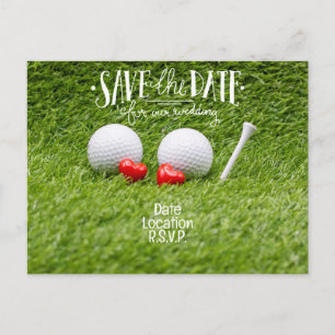 Golf Wedding Invitation card met twee harten Briefkaart