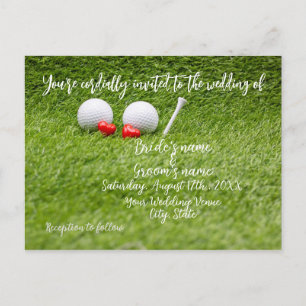 Golf Wedding Invitation card voor Golfer Briefkaart