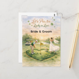 Golf Wedding Lucky in Love St. Patrick's Day theme Briefkaart