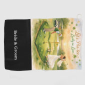 Golf Wedding Lucky in Love St. Patrick's Day theme Golfhanddoek (Horizontaal)
