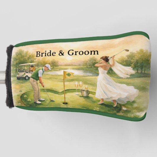 Golf Wedding Lucky in Love St. Patrick's Day theme Golfheadcover (Voorkant)