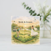 Golf Wedding Lucky in Love St. Patrick's Day theme Kaart (Staand voorkant)