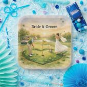 Golf Wedding Lucky in Love St. Patrick's Day theme Papieren Bordje (Feest)