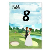 Golf Wedding-nummerkaart Bride & Groom Kaart (Voorkant)