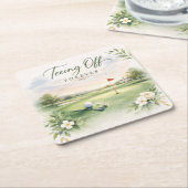 Golf Wedding Paper Cups | Teeing Off Forever  Kartonnen Onderzetters (Schuin)