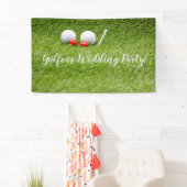 Golf Wedding Party met golfbal en hartliefde Spandoek (Insitu)