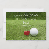 Golf Wedding redt de datum met liefdesgolfer Kaart (Voorkant)