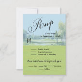 Golf Wedding RSVP Card QR Code Optional  (Voorkant)