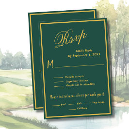 Golf Wedding RSVP Card QR Code Optional  Kaartje