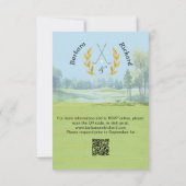 Golf Wedding RSVP Card QR Code Optional  Kaartje (Achterkant)
