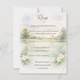 Golf Wedding RSVP Card | Teeing Off Forever Kaartje