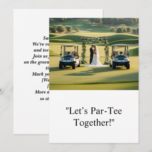 Golf Wedding Save the Date Golf thema Kaart (Voorkant / Achterkant)
