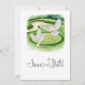 Golf Wedding Save the Date Golf thema Kaart (Voorkant)
