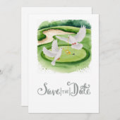 Golf Wedding Save the Date Golf thema Kaart (Voorkant / Achterkant)
