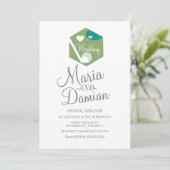 Golf Wedding Sports Simple Logo Kaart (Staand voorkant)