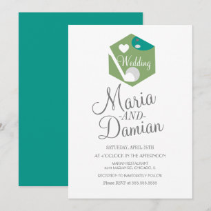 Golf Wedding Sports Simple Logo Kaart